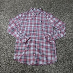 Vineyard Vines Shirt Boys Extra Large 18 Red White Whale Performance Button Up